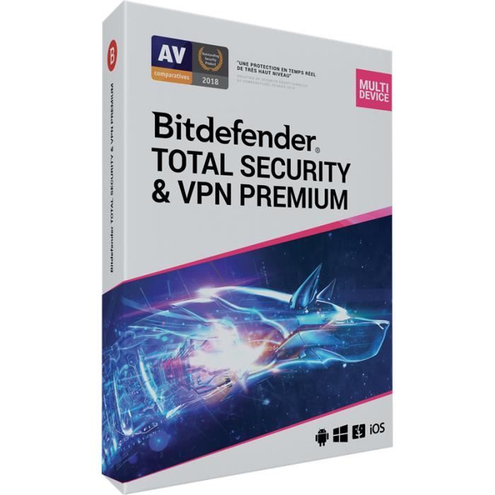 Bitdefender Total Security & VPN Premium - Licence 1 an - 10 appareils ...