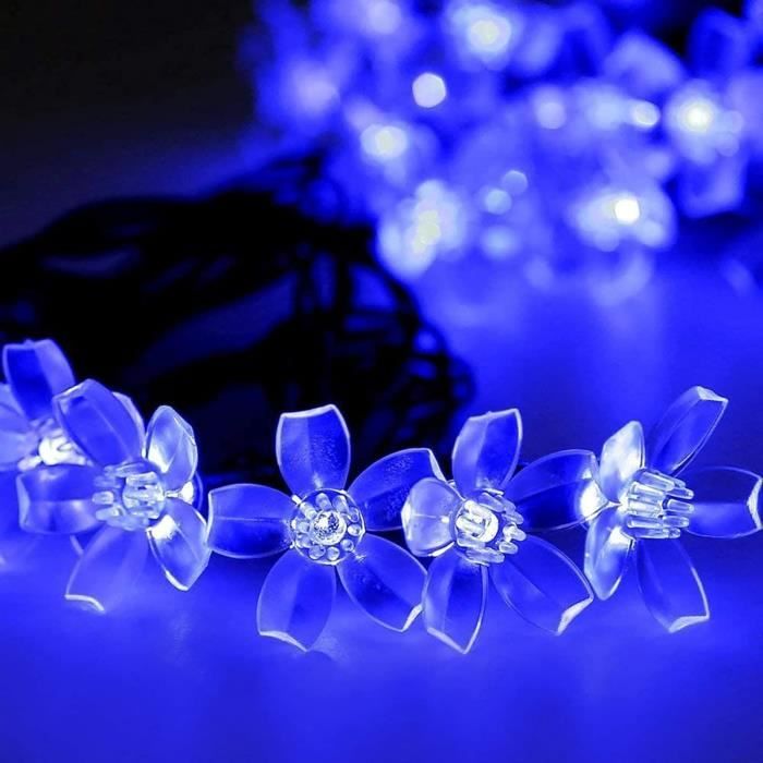 Acheter KINGCOO Guirlande Lumineuse Solaire Fleur Jardin, Étanche 23ft 50LED De Pêche Cerisier Fée Lumière Pour Exterieur Interieur Mariage Fête Noël Cour Éclairage Décoration (Bleu) ? Comparer Chez