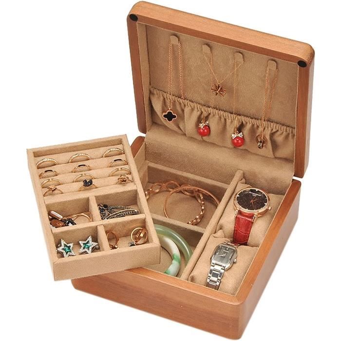 Boîte à Bijoux Acrylique Nwvuop 3 Tiroirs - Organisateur Boucles D'Oreille Beige
