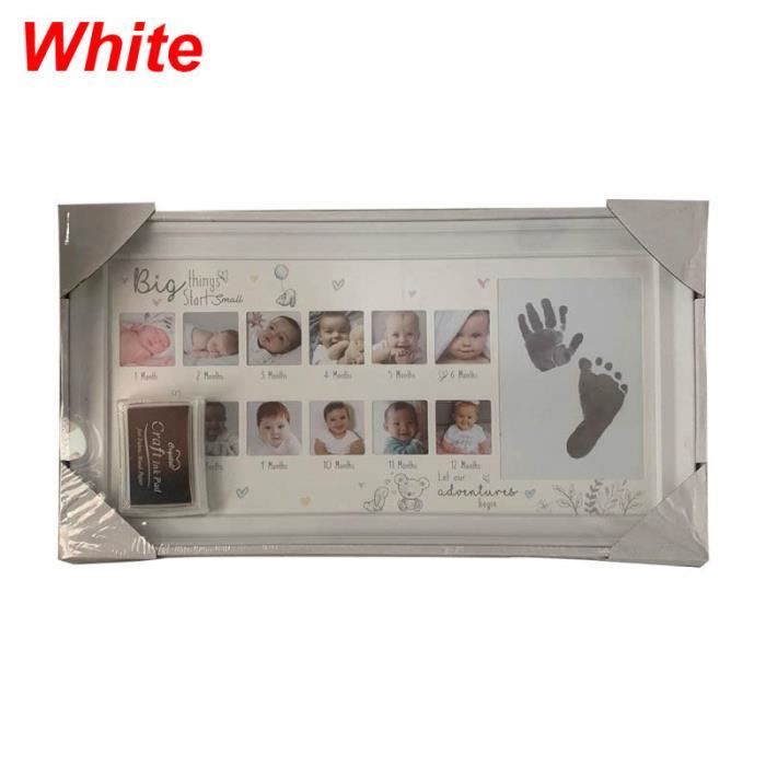 Cadre Photo Bébé Pliable – Kit Empreintes Mains/Pieds + Échographie – Souvenir Naissance En Bois Élégant