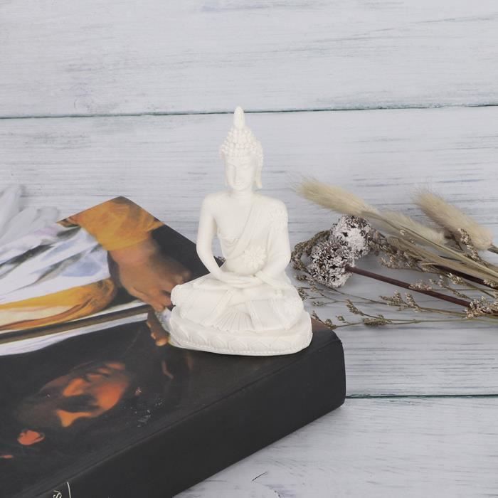 Statue Bouddha Assis Méditant – Kaarigari – Figurine Décorative Spirituelle Résine