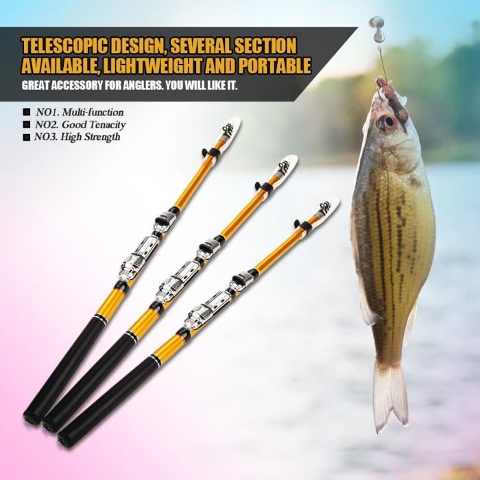 Mini Canne à Pêche Spinning Télescopique Portable, Accessoire En Carbone Pour Attraper Des Poissons En Mer Mini Canne à Pêche Spinning Télescopique Portable, Accessoire En Carbone Pour Attraper Des Poissons En Mer