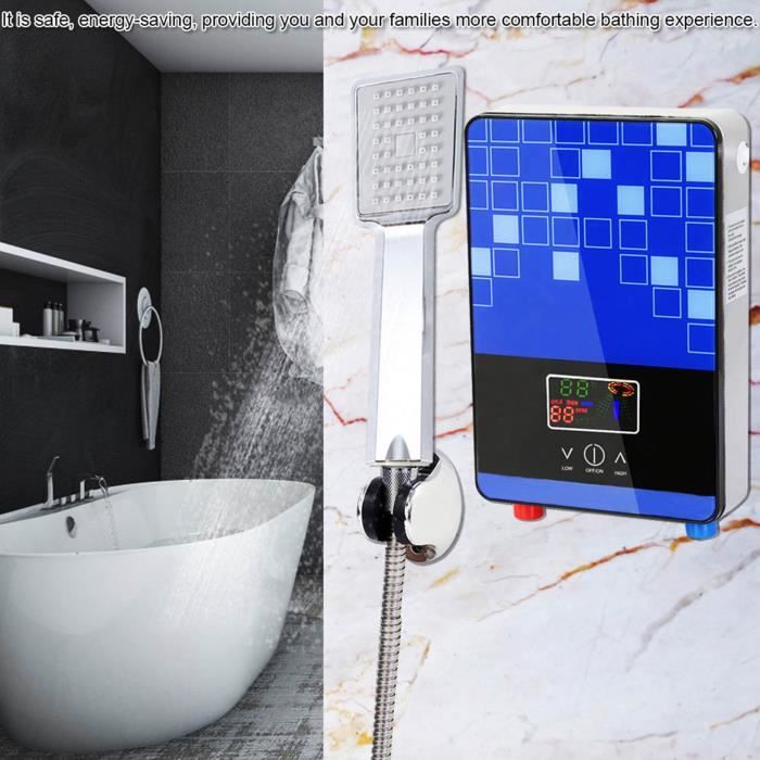 Chauffe-eau électrique,chauffe-eau électrique instantané sans 220V 5500W  avec protection contre la surchauffe pour douche salle bain - Cdiscount  Bricolage