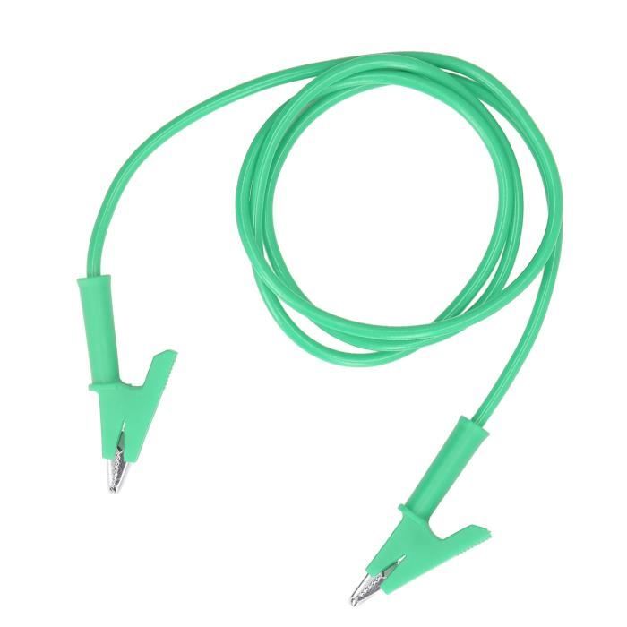 Câble De Test Avec Pinces Crocodiles Double Extrémité - Longueur 1 Mètre, Couleurs Rouge Et Noir - Pour électricité, électronique, Basse Tension - 9