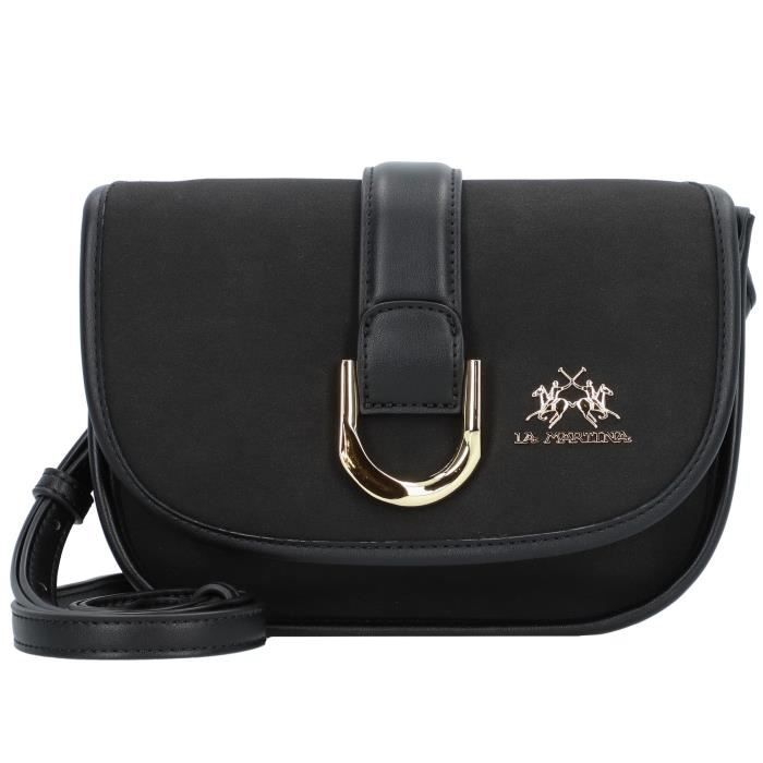 Sac ?� bandouli?�re LA MARTINA Gisela 23 cm - Noir - Fermeture aimant?�e - Mati?�re synth?�tique 