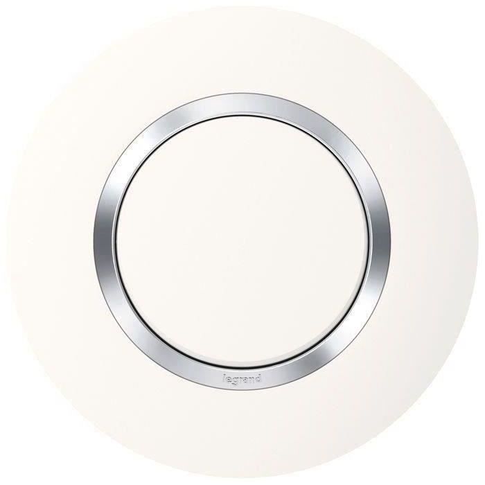 Plaque 1P déco blanc chrome Dooxie