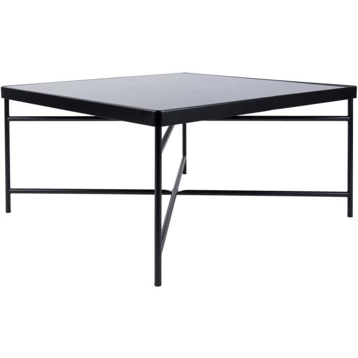 table basse - leitmotiv - smooth noir - verre - 80x80x40 cm