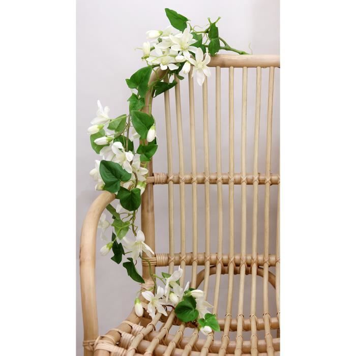 ligne deco chute de fleurs blanches artificielles jasmin etoile 120cm composition florale artificielle guirlande a cdiscount maison