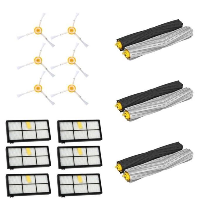 Kit Pièces Rechange Pour IRobot Roomba I/j/e Series - 2 Brosses Caoutchouc, 3 Filtres HEPA, 3 Brosses Latérales