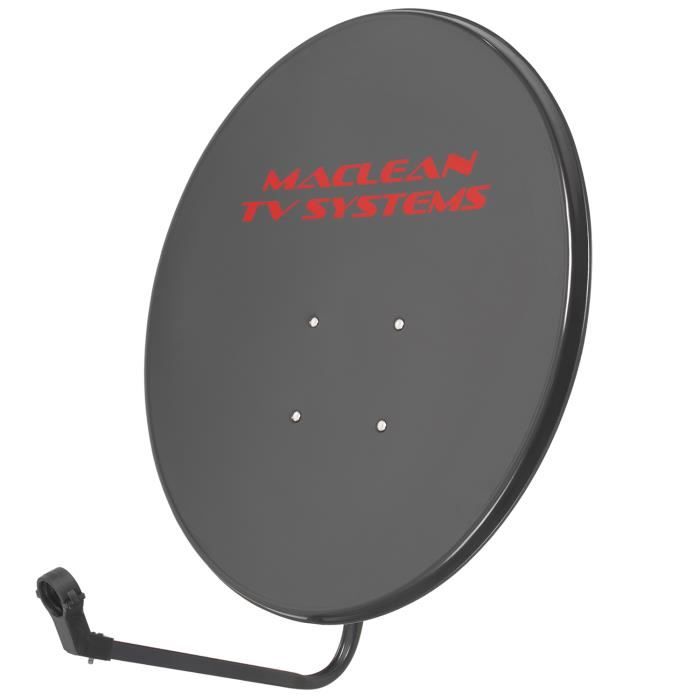 Antenne parabolique Maclean TV System, satellite, parabole, acier phosphaté, graphite, 90cm, MCTV-929
