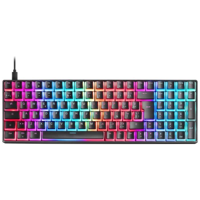 Mars Gaming MKULTRA - Clavier mécanique compact noir RGB 96% - Switch Outemu SQ Rouge - Espagnol + US