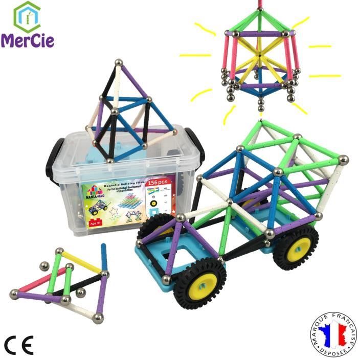 Blocs De Construction Magnétiques - 150 Pièces, Jouet Montessori 3-12 Ans - Cubes Magnétiques Sensoriels