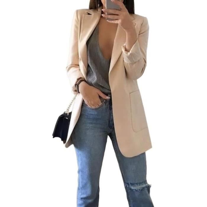 VESTE Femme Chic et Elegant Veste de Costume Sportive a col Rabattu pour Femme Veste Femme Veste Femme Or Or Cdiscount Pret a Porter