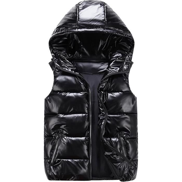 Cardigan sans manches homme et femme doudoune zipp e capuche sans