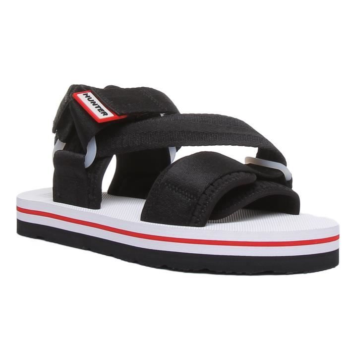 Sandales Femme Hunter En Cuir Noir - Taille US 6.5 - Modèle Vitrine Neuf