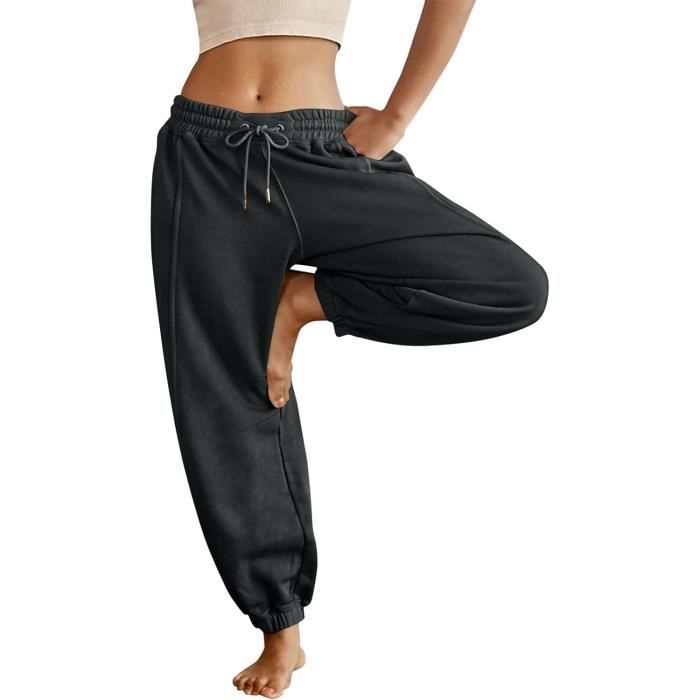 Jogging noir taille haute hotsell femme