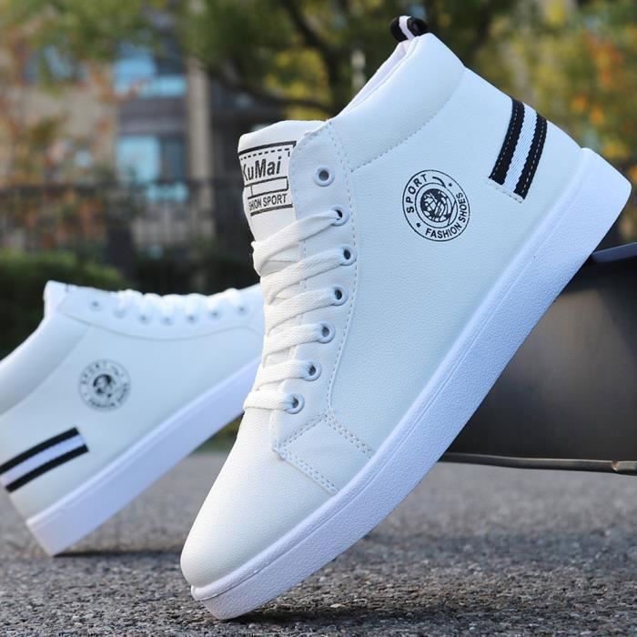 Basket Hommes baskets montantes de sport Blanc Blanc - Cdiscount