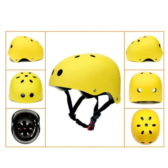 Casque De Velo Enfants Adultes Velo Roller Skateboard Casque Protecteurs De Tete Jaune M Prix Pas Cher Cdiscount