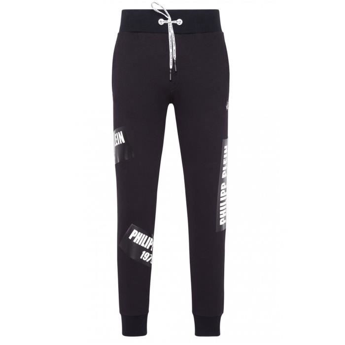 Pantalon streetwear printe Philipp plein Homme Noir Taille standard Coupe droite