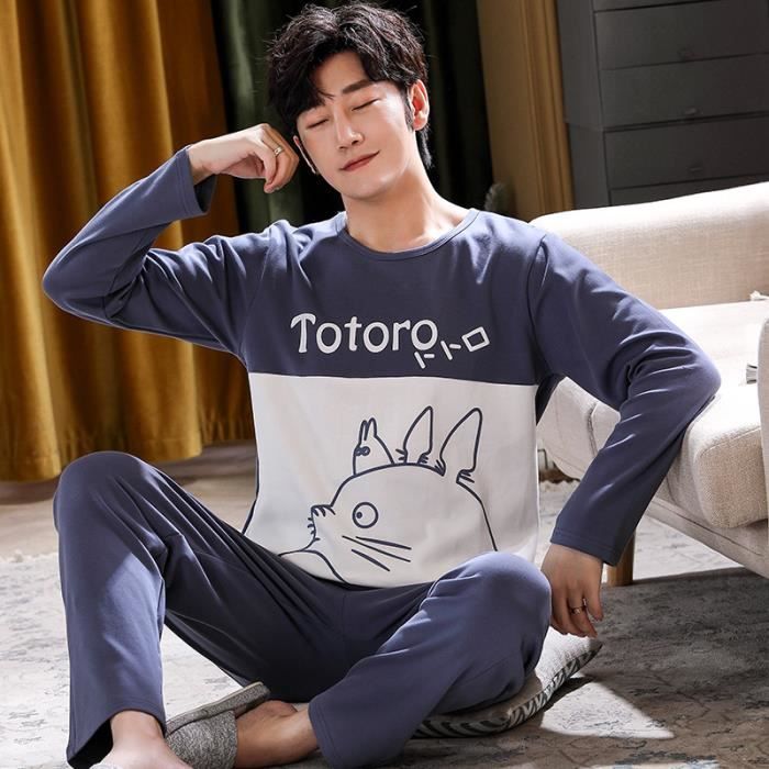 Pyjama Homme long Printemps et automne hommes Pyjamas coton Pyjamas a manches longues decontracte hommes pyjama ensemble grande tai 5156 Cdiscount Pret a Porter