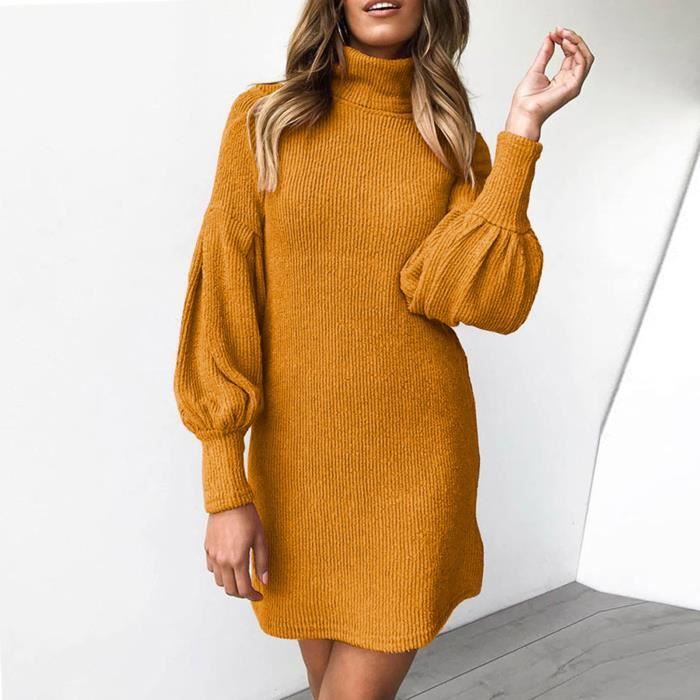 Robe pull femme col roulé deals