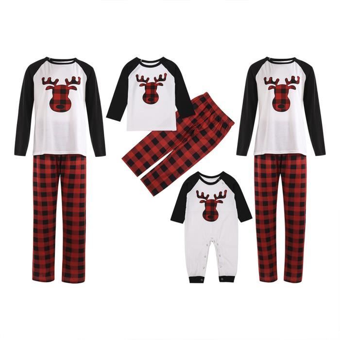 Pyjama Famille Assorti Noël - Lot 2 Pièces & Grenouillère, Motifs Père Noël, Pour Adulte, Enfant Et Bébé (polyester Doux)