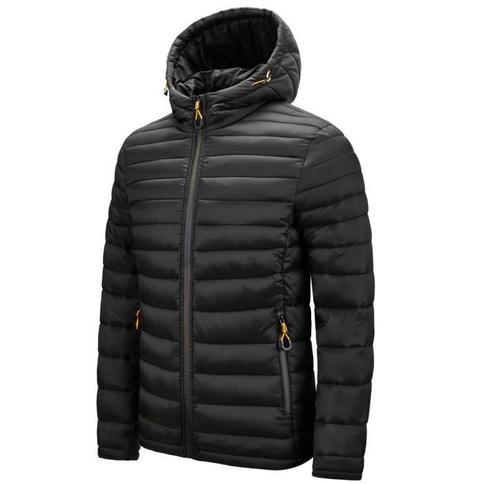 Doudoune Rembourree Blouson en Simili Cuir Homme Chaud Casual