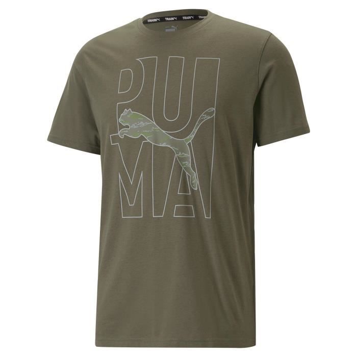 T Shirt De Sport PUMA Training Homme Vert Kaki Cdiscount Sport