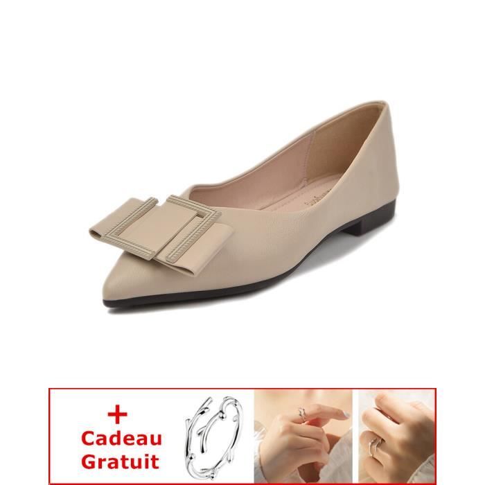 Ballerine Femme En Cuir Champagne