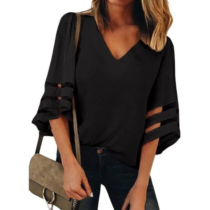 Chemise noire hot sale femme fluide