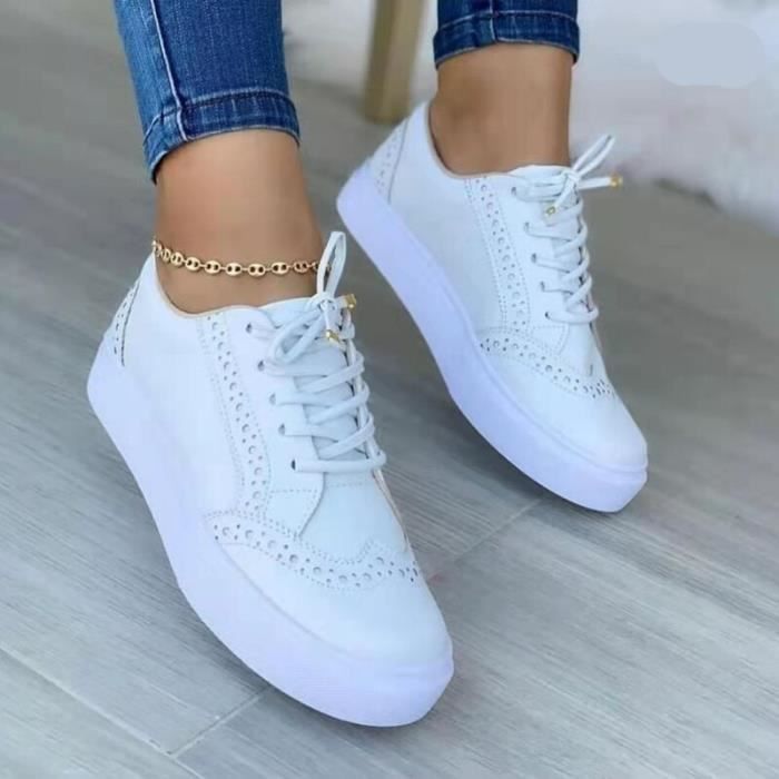 Baskets Blanches Chaussure De Ville Femme Basket Baskets Pour
