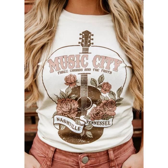 T-shirt Graphique "J'aime La Musique" - Cadeau Pour Musicien - Tailles S à XXXL - Coton