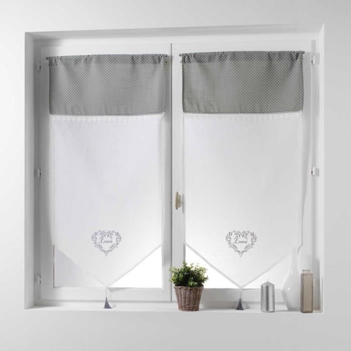 Paire De Voilages Brodés "Telline" 60x90cm Blanc - Gamm Vert