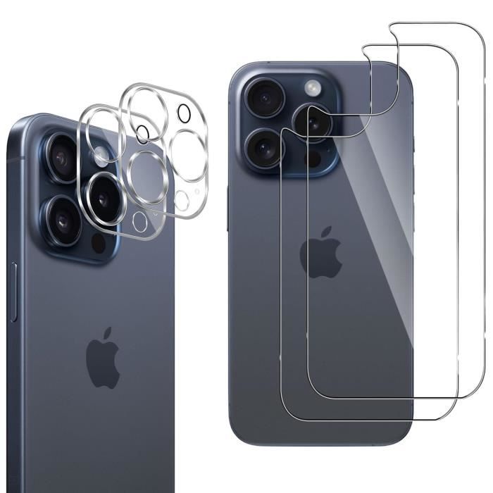 Film Protection Protecteur d'Ecran Avant et Arriere Verre Trempe pour Apple iPhone  15 Pro Max