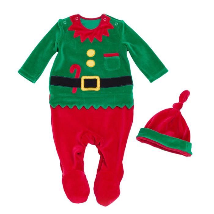 Costume De Noel Pour Bebe A Manches Longues Barboteuse En Coton Vetements Siamois Combinaison Infantile Costume Ensemble Cdiscount