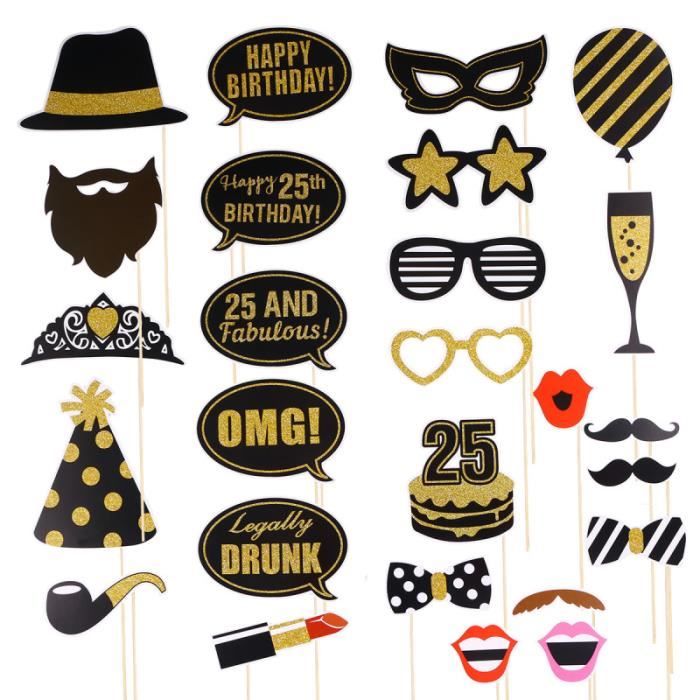 27 Pieces Anniversaire Photo Accessoires Kit 25 Ans Creatif Drole Bricolage Papier Decors De Table Petits Objets Decoratifs Achat Vente Decors De Table Cdiscount 27 Pieces Anniversaire Photo Accessoires Kit 25 Ans Creatif Drole Bricolage Papier Decors De Table Petits Objets Decoratifs Achat Vente Decors De Table Cdiscount