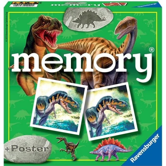 Jeu de mémoire Ravensburger - Grand memory Dinosaures - Mixte - A partir de 4 ans