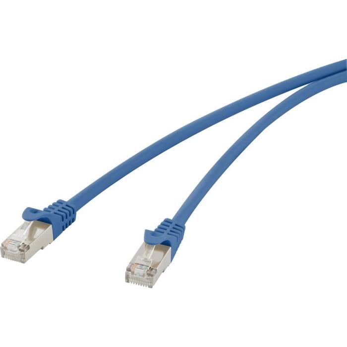 Câble Réseau Cat5e 3 Mètres – Bleu – Connecteurs RJ45 Dorés – Manchon Anti-accroc – PVC – Intellinet