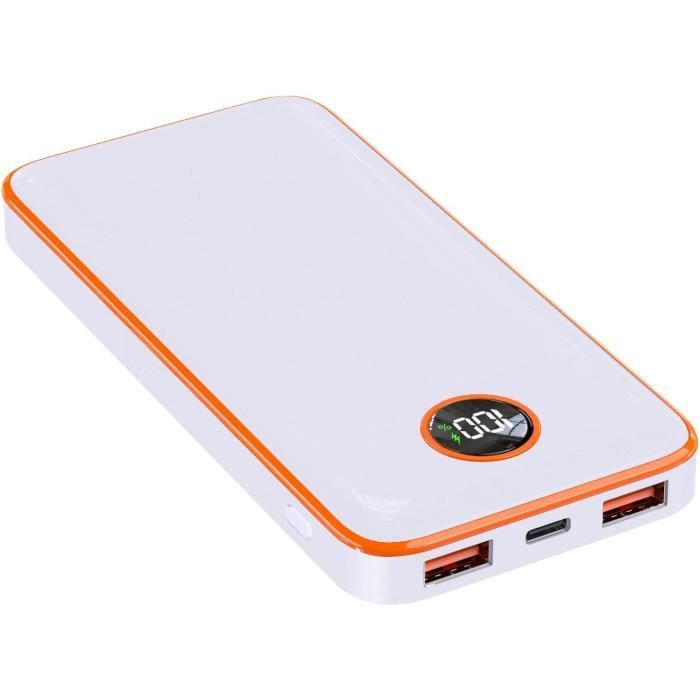Powerbank Portable 10000 MAh – Batterie Externe Ultra Compacte Avec Double Port USB Pour Tablette Et Téléphone