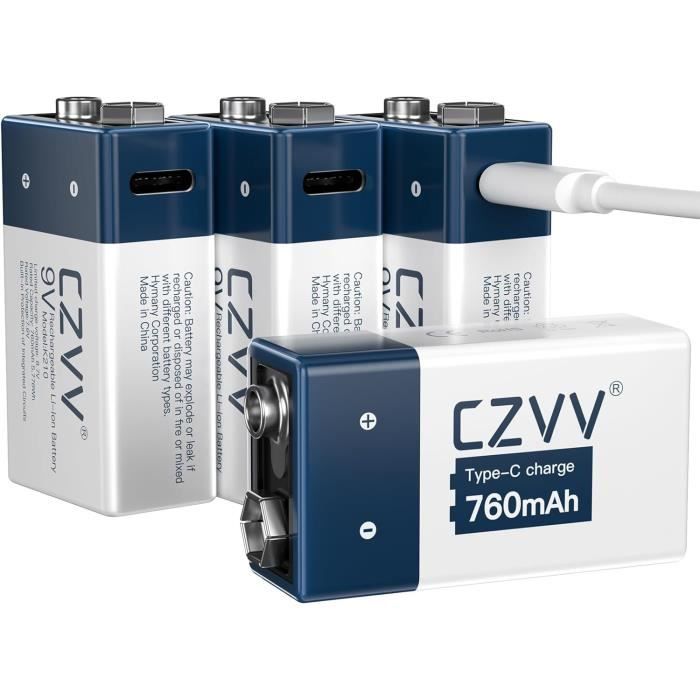 8 Piles AA Lithium Rechargeables POWEROWL + Chargeur - 1,5V Constante, 3000 MWh, Charge Rapide 1,8h, Protection Intelligente