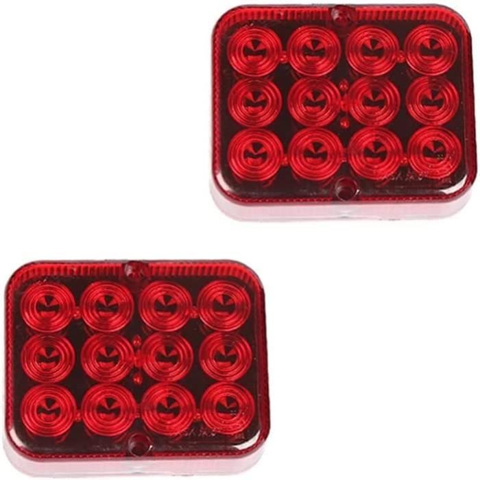 ETUKER 2 xLED RemorqueFeu Anti Brouillard Arrière, 12V Universel