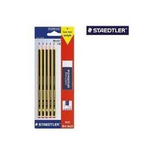 STAEDTLER - Blister de 5 crayons graphite HB Noris® 120 + gomme