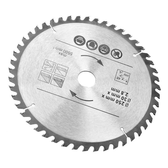 Lame Scie Circulaire Yato TCT 250 Mm – 60 Dents – Alésage 30 Mm – Bois – YT-6072