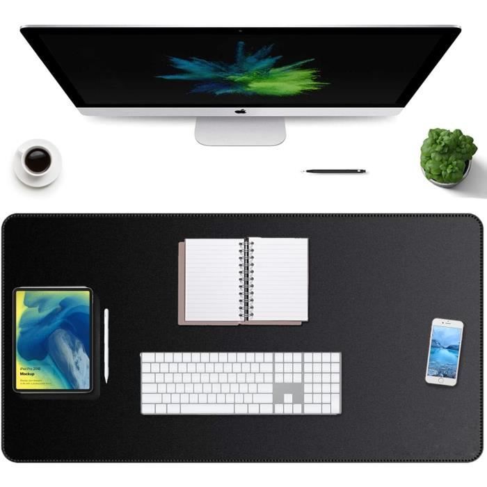EPriakotu Sous-Main Bureau Cuir PU Premium 60x35cm - Tapis Double Face Imperméable, Idéal Clavier Souris Et Écriture