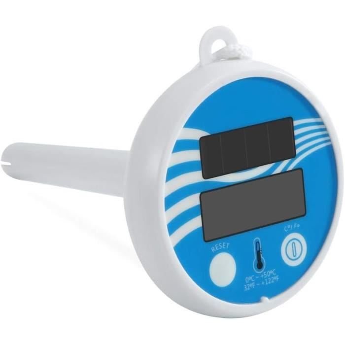 Thermomètre Piscine Solaire Numérique - Flottant LCD - Étanche IPX7 - Grande Précision - Rose
