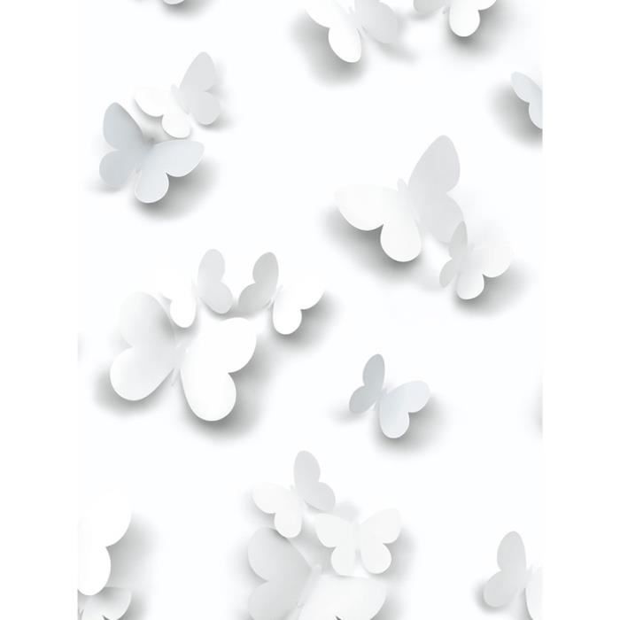 Papillons 3d Glitter Fond D Ecran Blanc J Details Du Produit Belle Conception De Papillon Effet 3d Ideal Pour Les Murs Cdiscount Bricolage