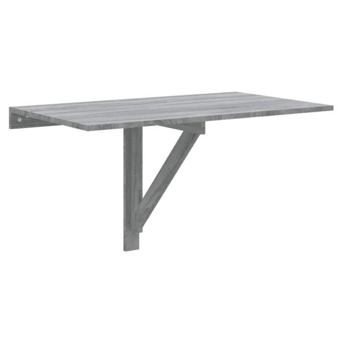 une table murale pliable sonoma gris 100x60x56 cm bois d'ingénierie estink haute qualité