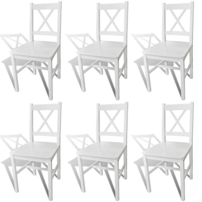 vidaXL Chaises à manger lot de 6 blanc pinède 271496