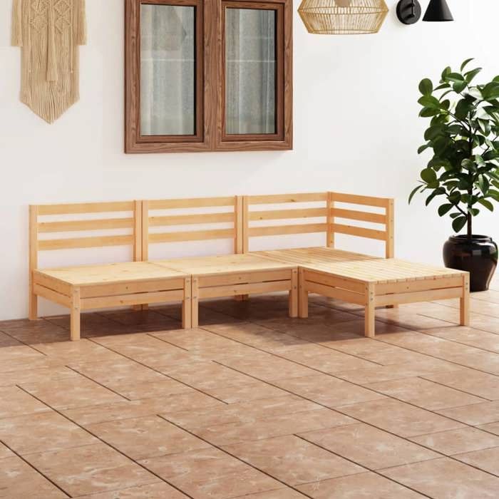 vidaXL Salon de jardin 4 pcs bois de pin - vue 8