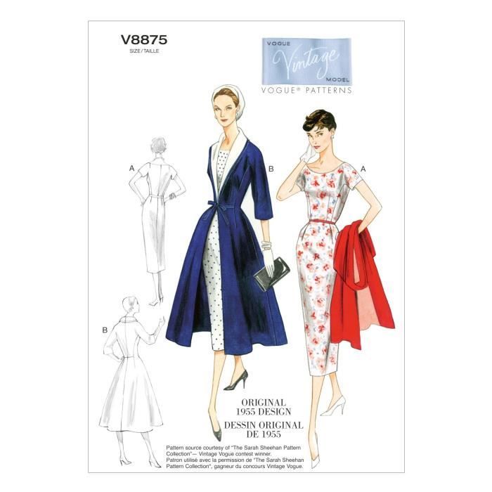 Patron De Couture Vogue V1172 - Robe Et Ceinture Pour Femme, Tailles AA (6-8-10-12)